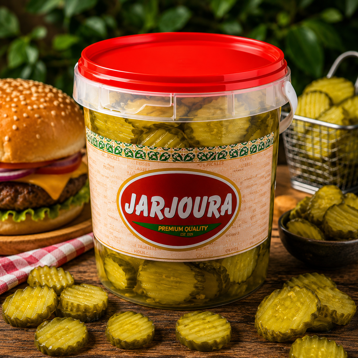 Jarjoura Sliced Burger Pickles - 1kg