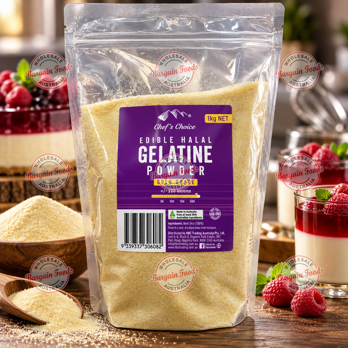 Chefs Choice Halal Gelatine Powder Gold Grade - 1kg