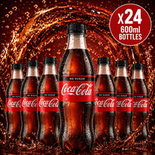 Coca Cola No Sugar Plastic Bottles - 600ml x24 (BULK)
