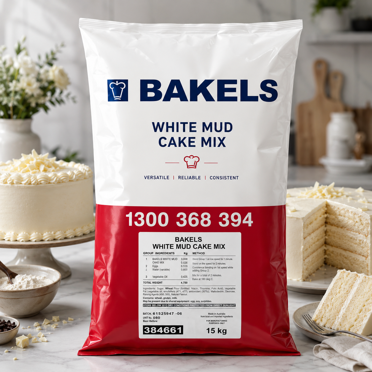 Bakels White Mud Cake Mix - 15kg