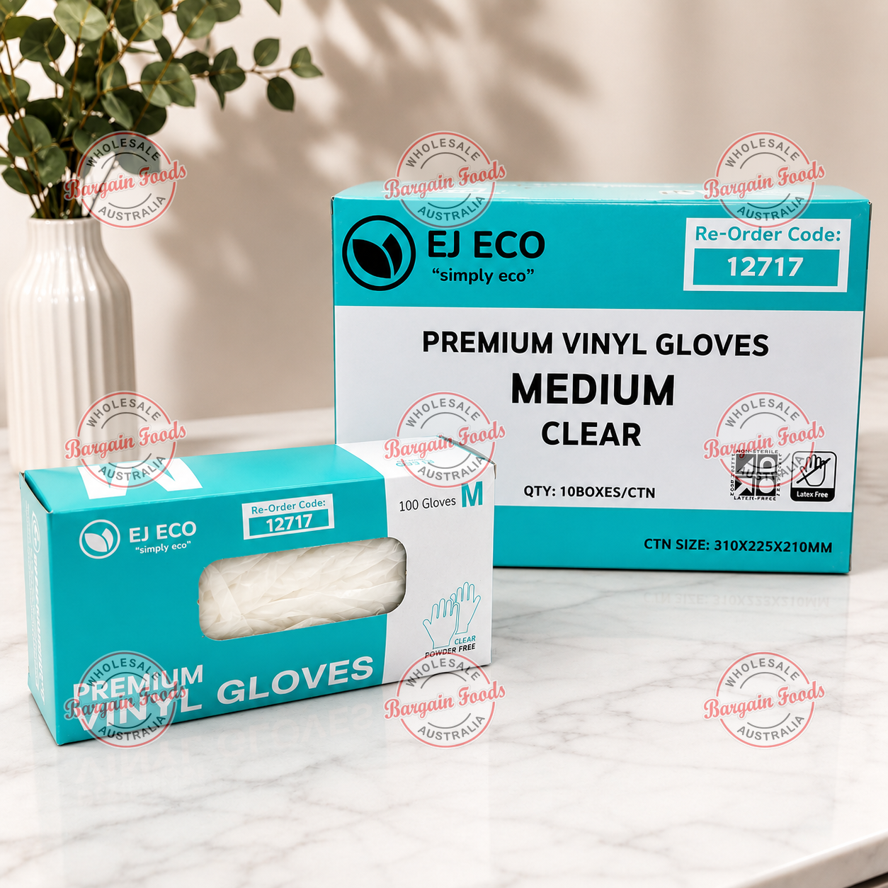 Premium Vinyl Clear Medium Gloves - 10 x 100 (BULK)