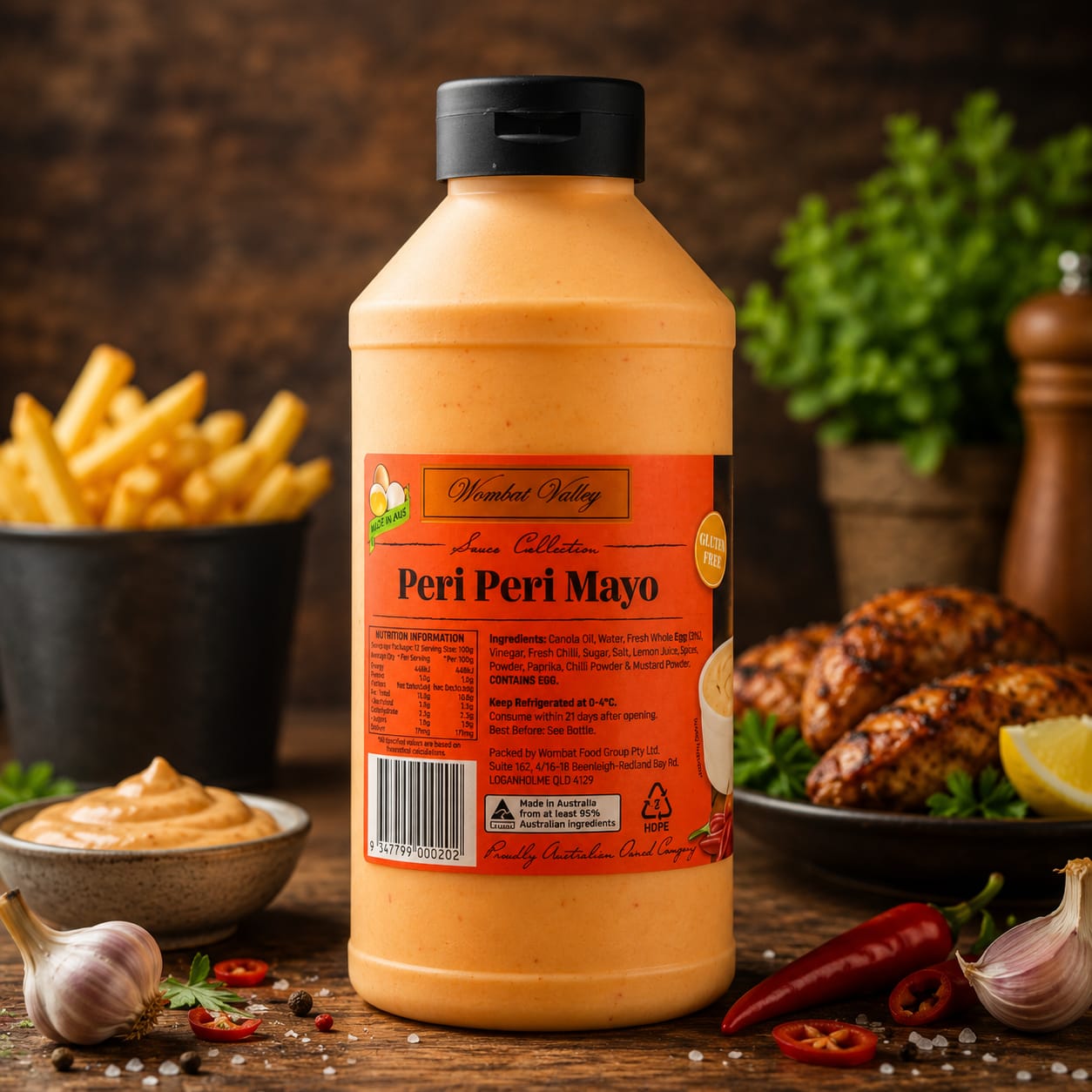 Wombat Valley Peri Peri Mayonnaise Sauce - 1kg