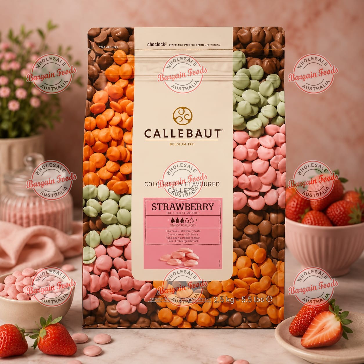 Callebaut Couverture Strawberry Melts - 2.5kg