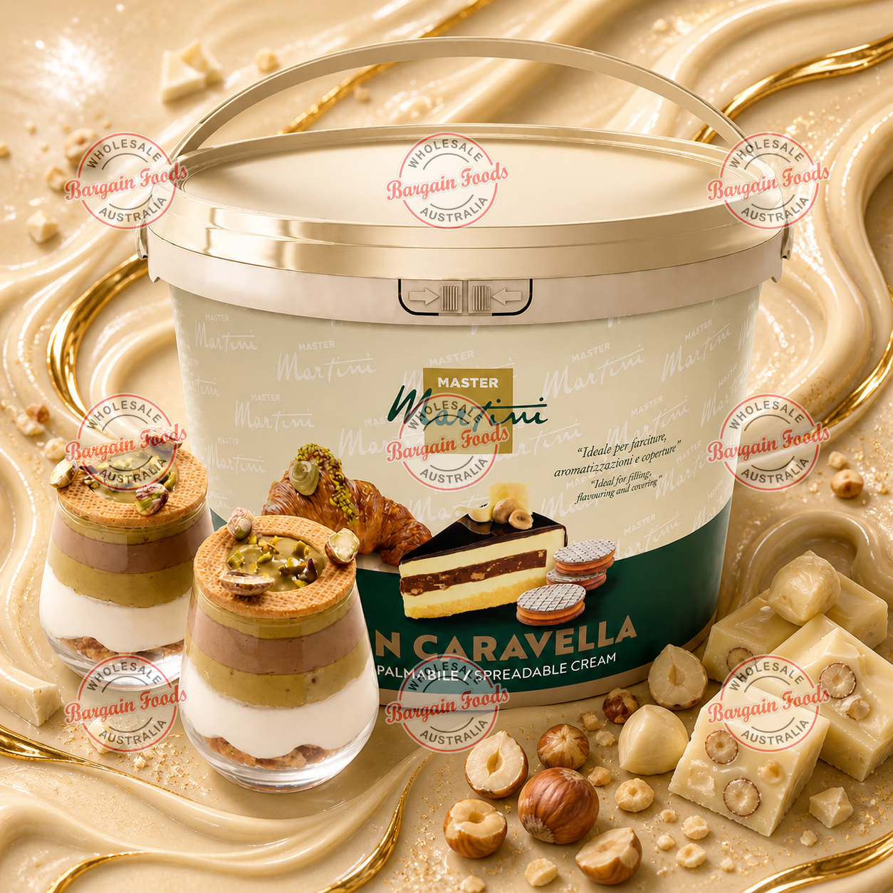 Master Martini Gran Latte Nocciola Latte Spread - 5kg (Like Bueno) BB Mar 2026 with a manufacturer extension of 6 months past best before.