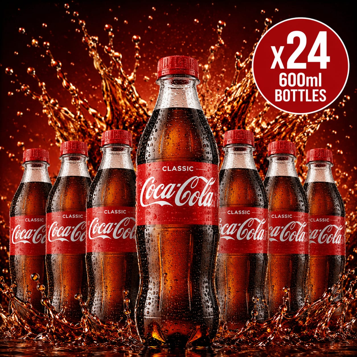 Coca Cola Plastic Bottles - 600ml x24 (BULK)
