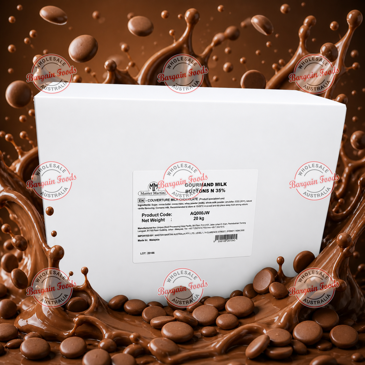 Master Martini 35% Couverture Milk Chocolate - 20kg