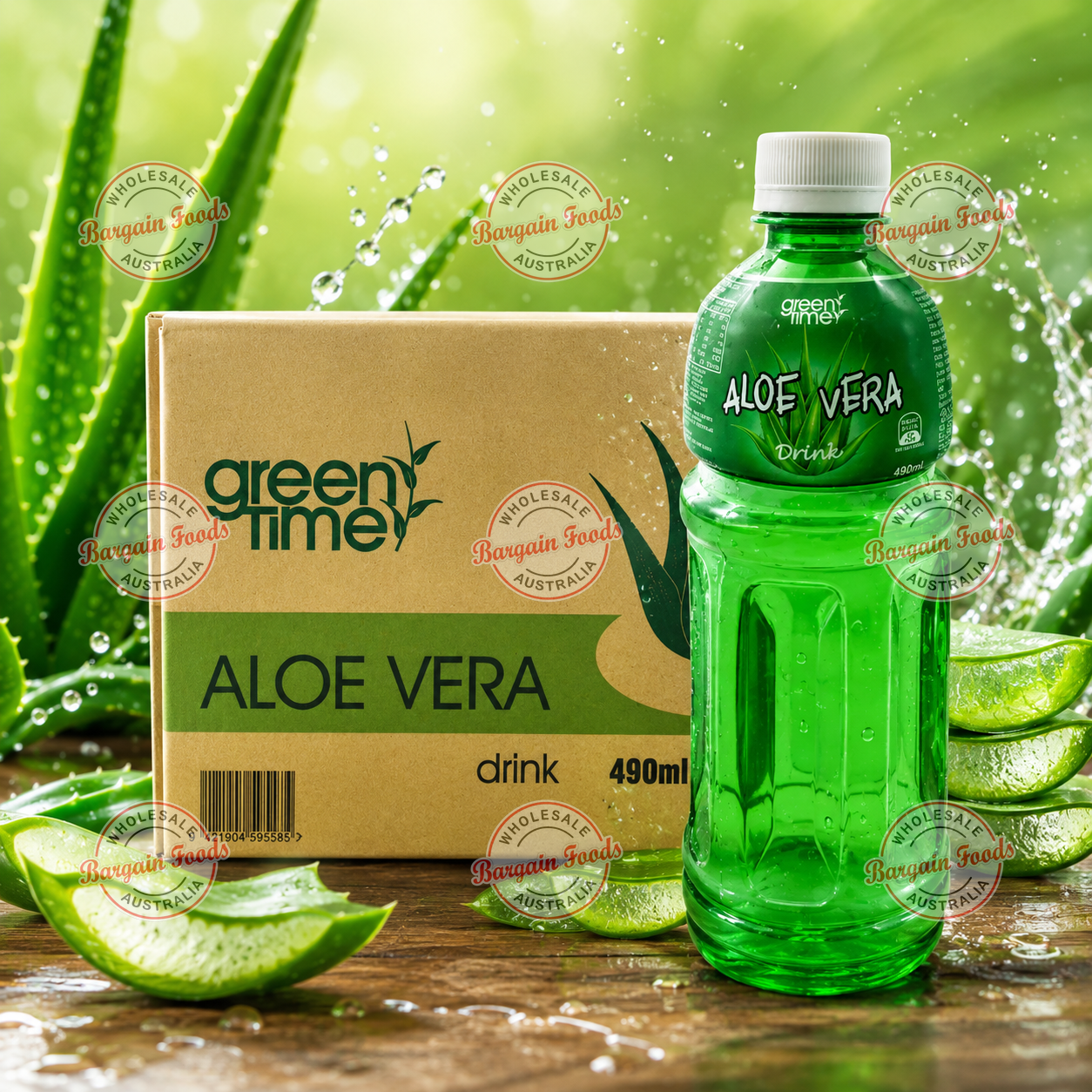 Green Time Aloe Vera - 490ml x24 (BULK)