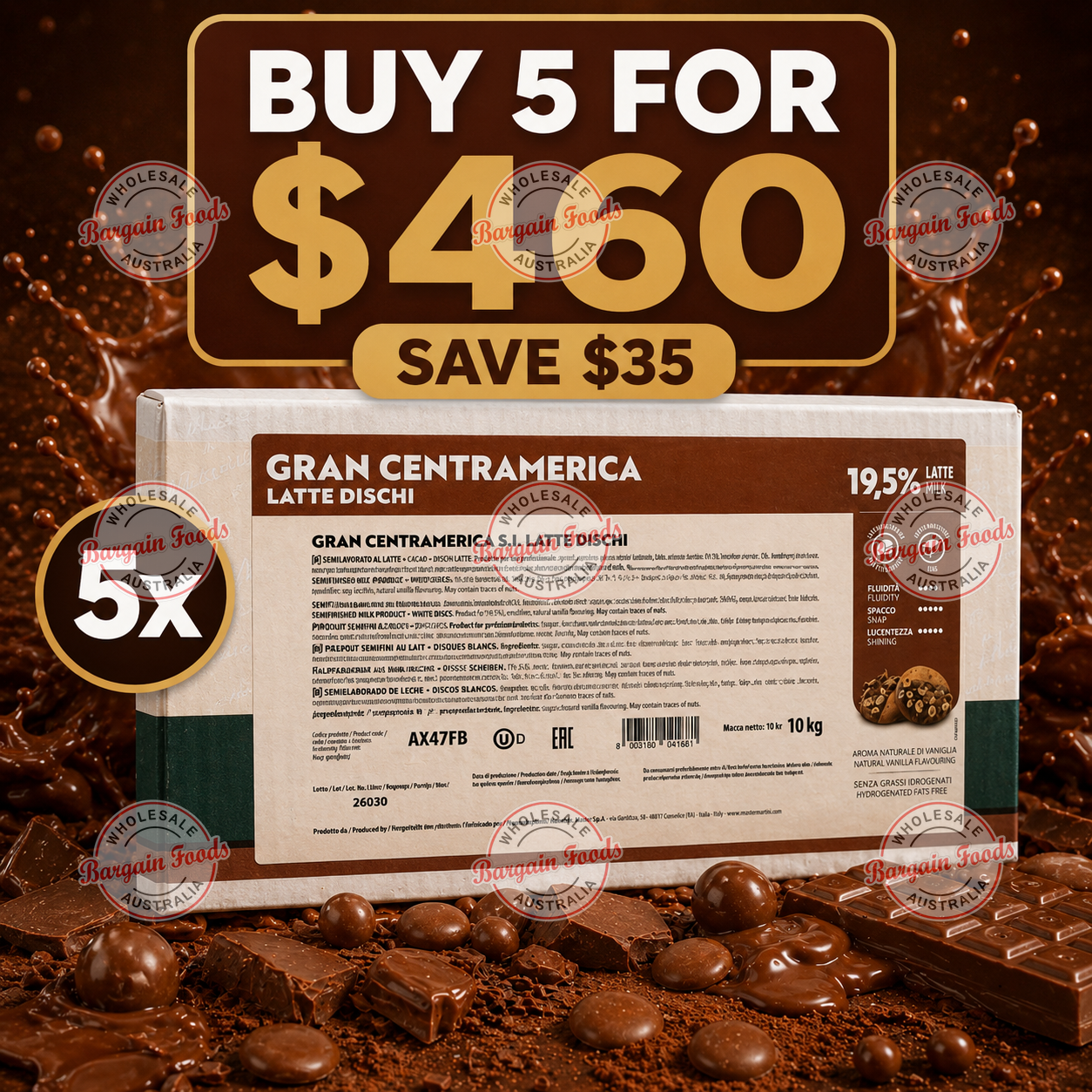 Master Martini Gran Centramerica Compound Milk Chocolate - 10kg (BULK BUNDLE OF x5)