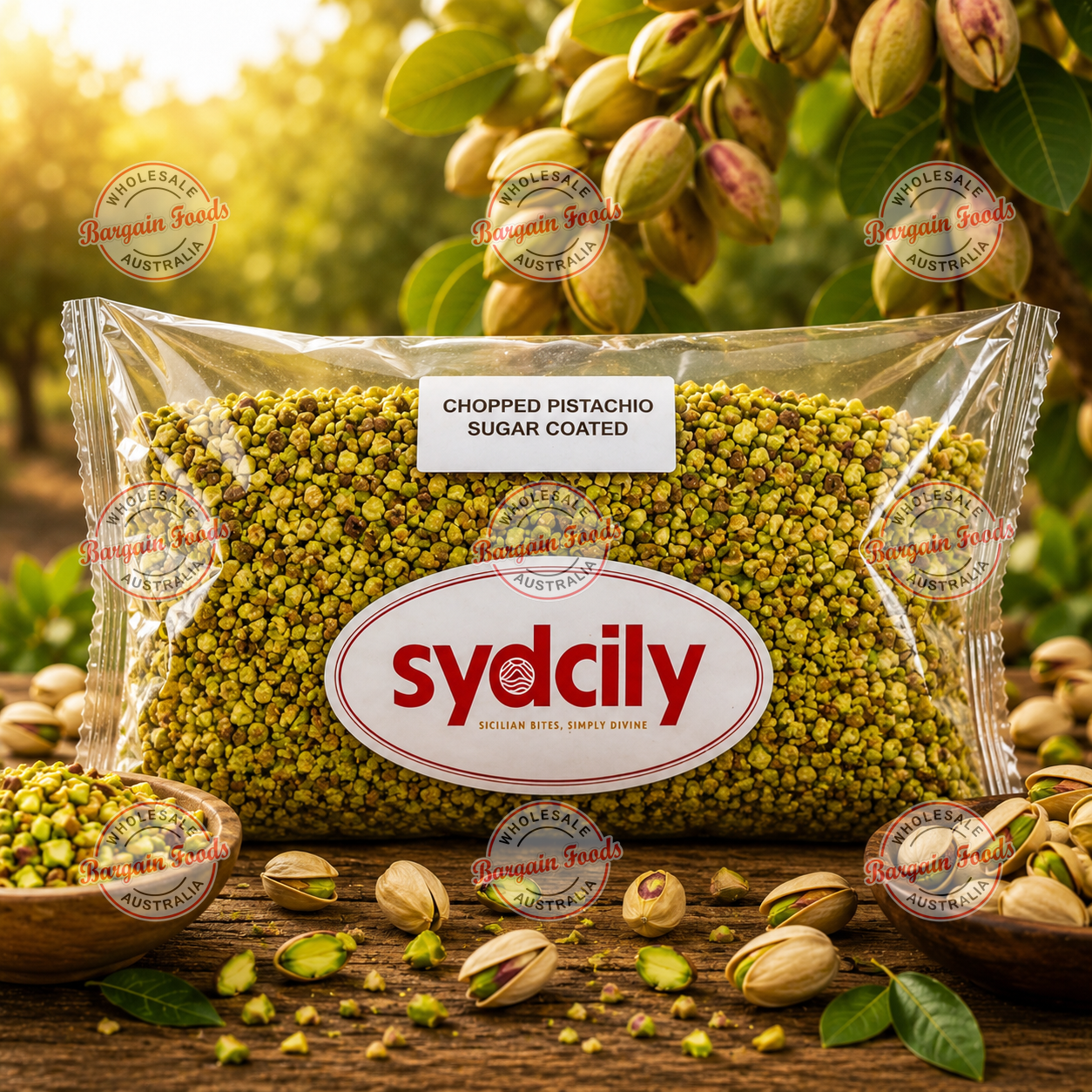 Sydcily Sugar Coated Pistachio Crushed Nuts - 1kg