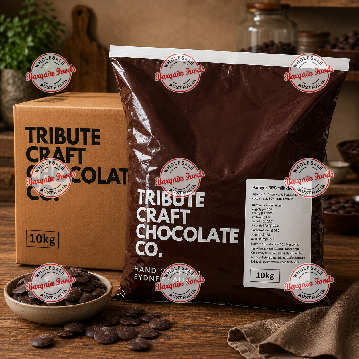 Paragon Tribute 38% Couverture Milk Chocolate - 10kg