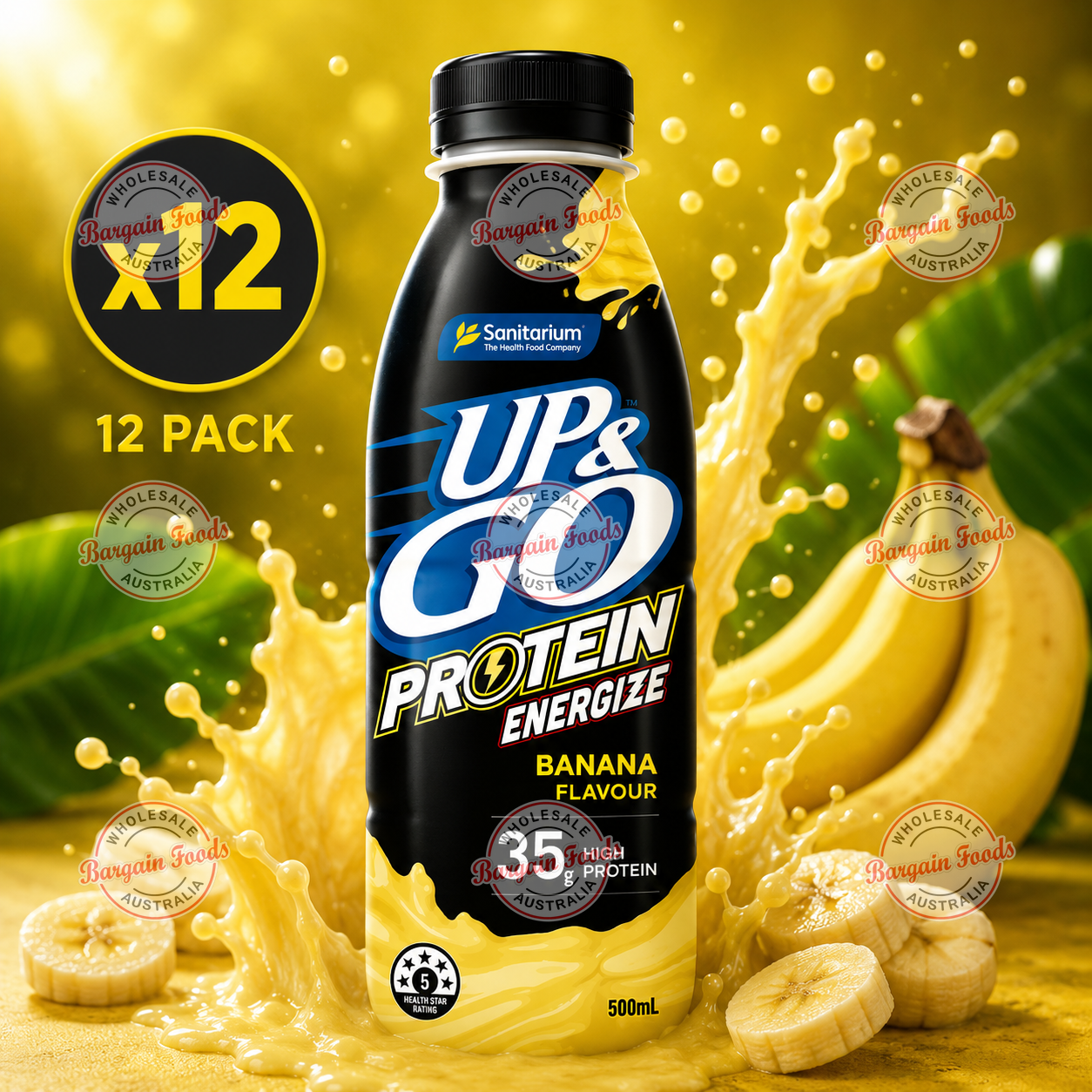 Up & Go Protein Energise Banana - 500ml x12 (BULK)