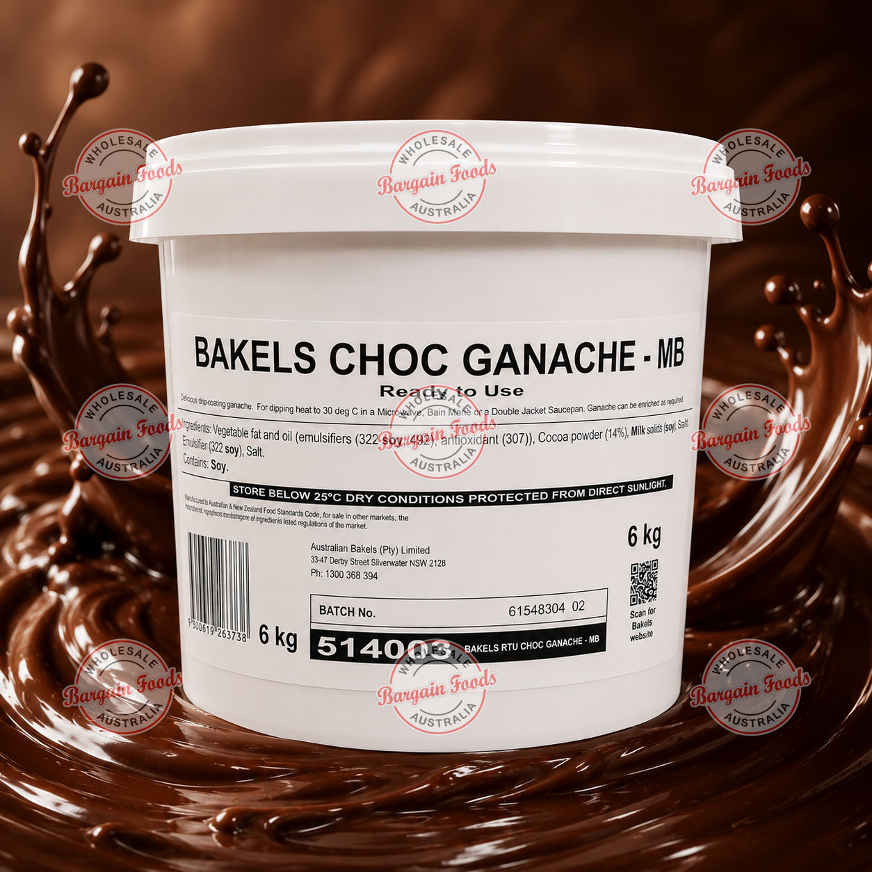 Bakels Chocolate Ganace - 6kg