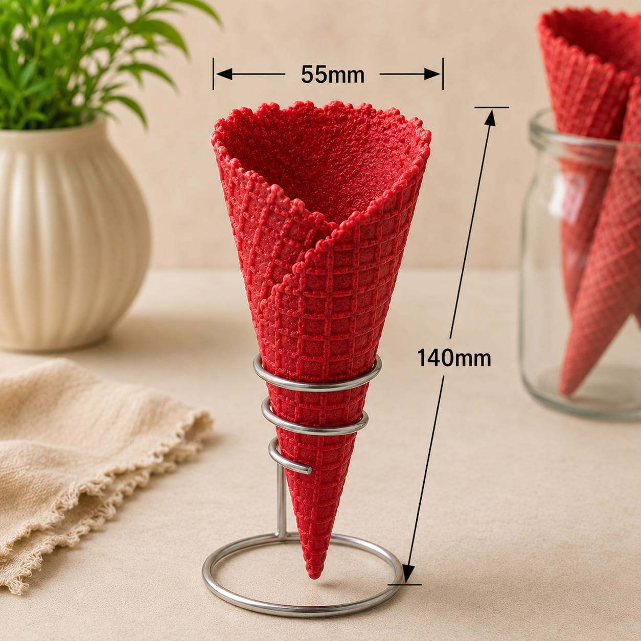 Altimate Natural Waffle Cones Size B RED - x 312pcs (BULK)