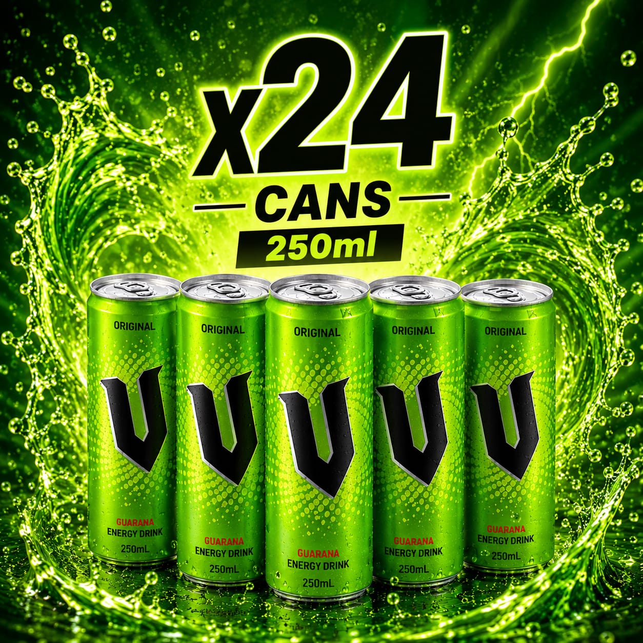 V Energy Drink 250ml x24 (BULK)