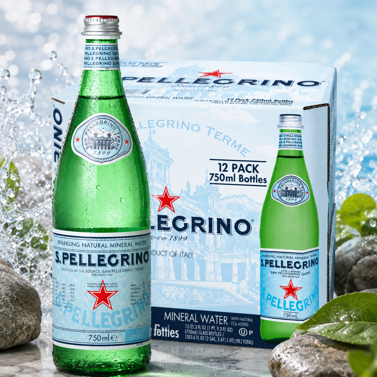 Sanpellegrino Sparkling Mineral Water - 750ml x12 (BULK)