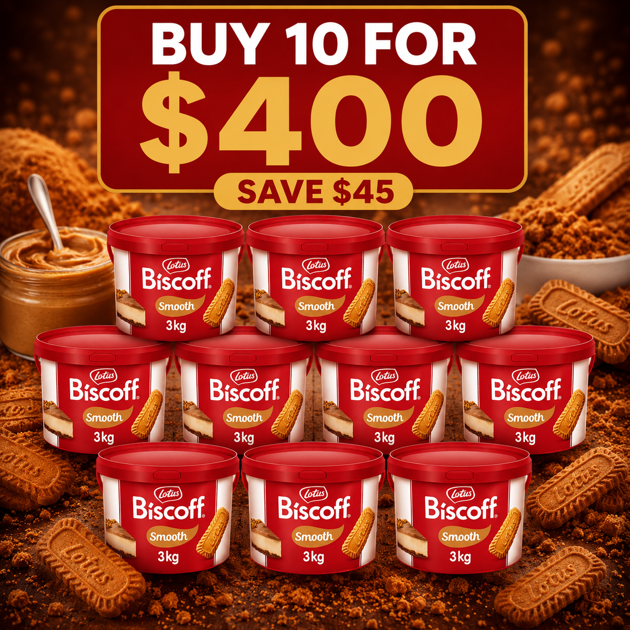 Lotus Biscoff Spread - 3kg (BULK BUNDLE OF x10)
