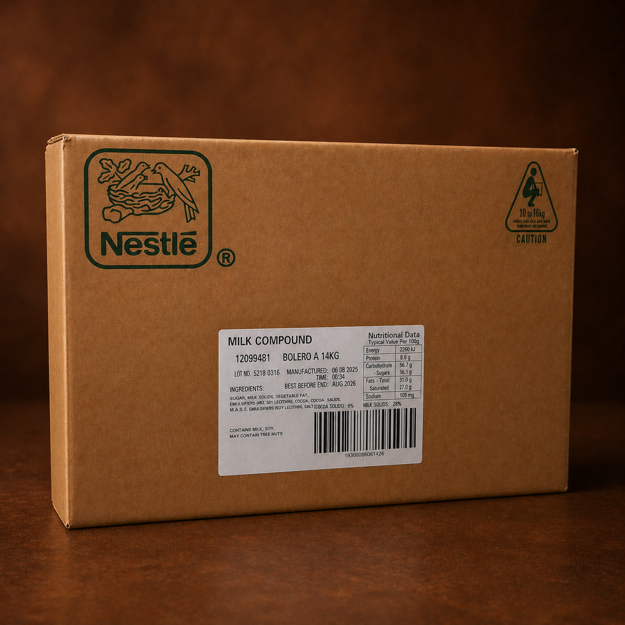 Nestle Bolero Compound Milk Chocolate A Kibble - 14kg