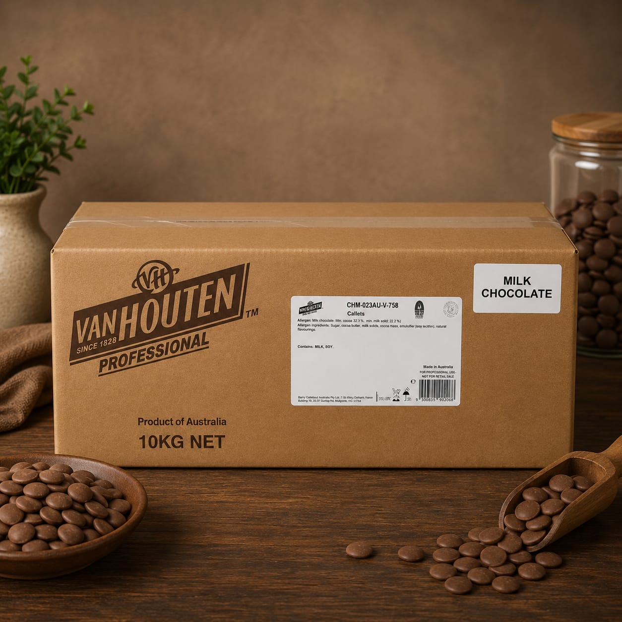 Van Houten 34.3% Couverture Milk Chocolate Melts - 10kg