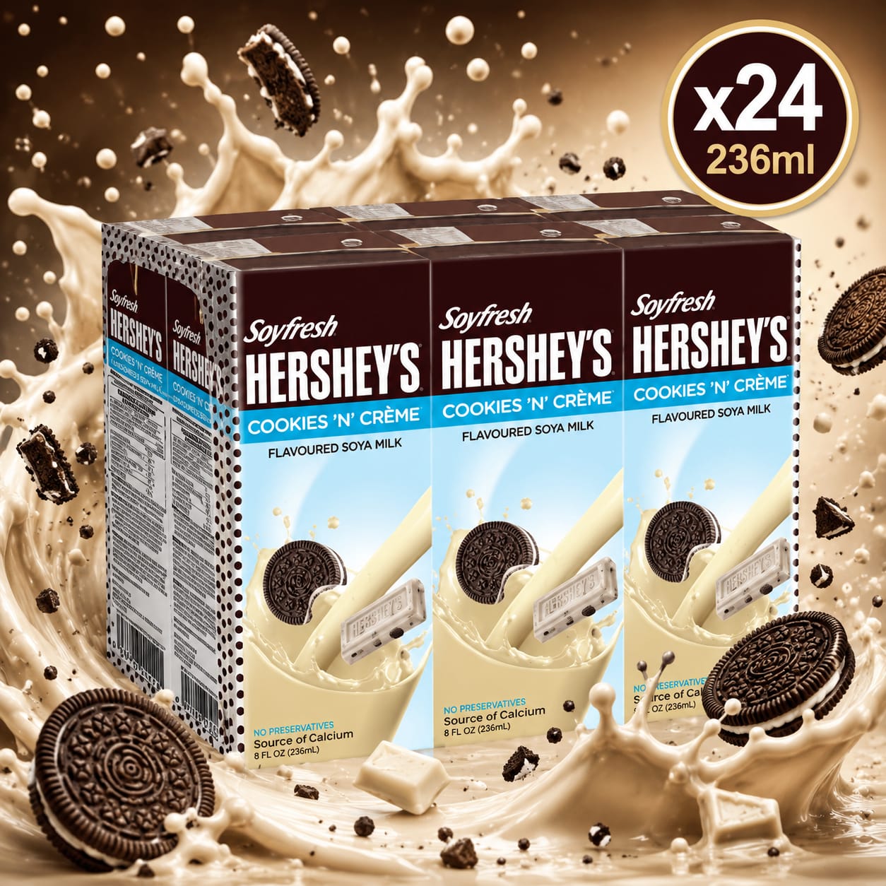 Soy Fresh Hershey's Flavoured Soya Milk - 236ml x24 (BULK)