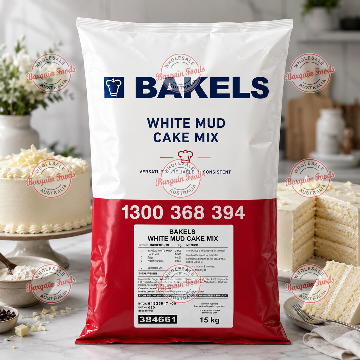 Bakels White Mud Cake Mix - 15kg
