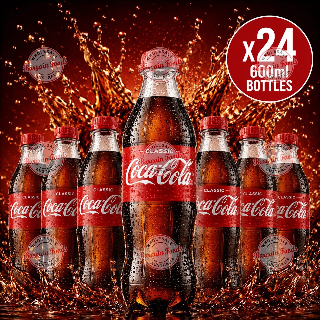 Coca Cola Plastic Bottles - 600ml x24 (BULK)