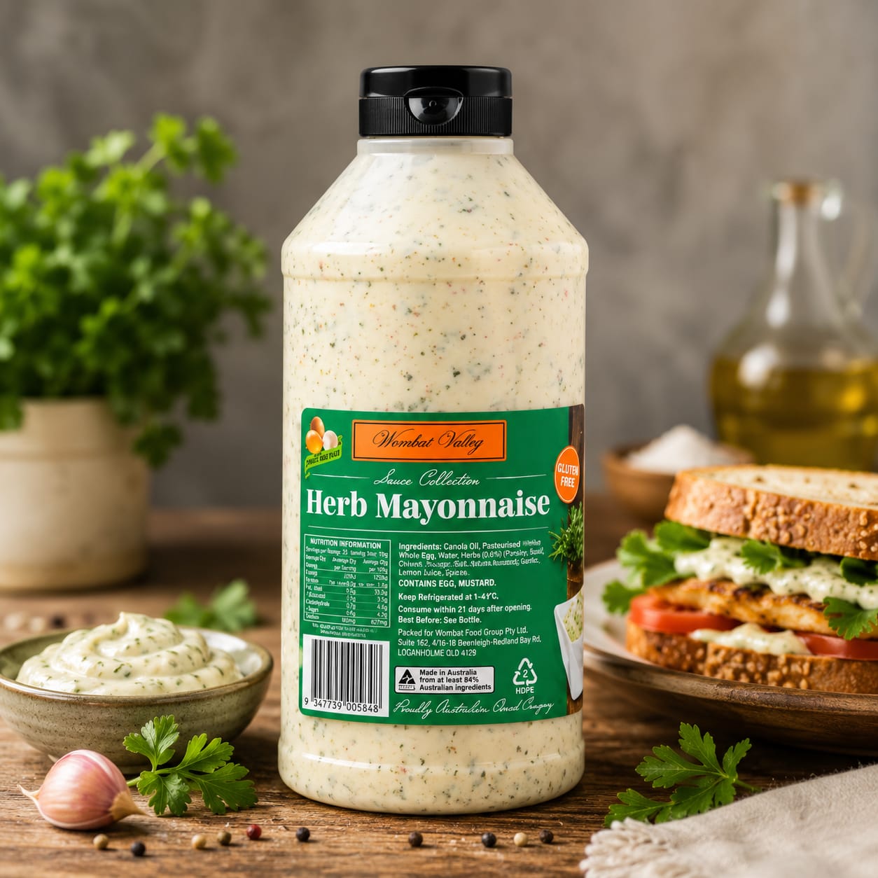 Wombat Valley Herb Mayonnaise Sauce - 1kg