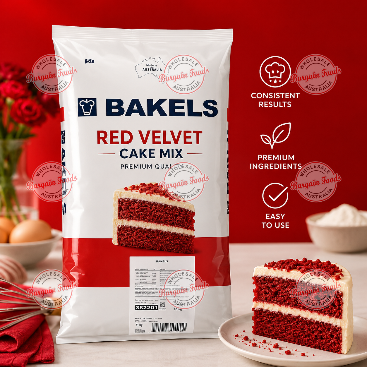Bakels Red Velvet Cake Mix - 15kg