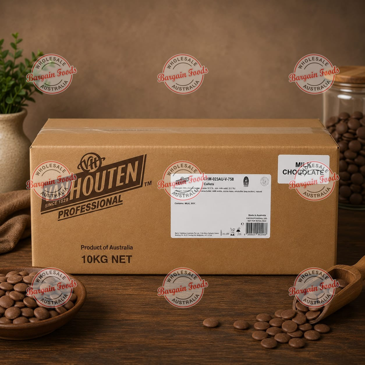 Van Houten 34.3% Couverture Milk Chocolate Melts - 10kg