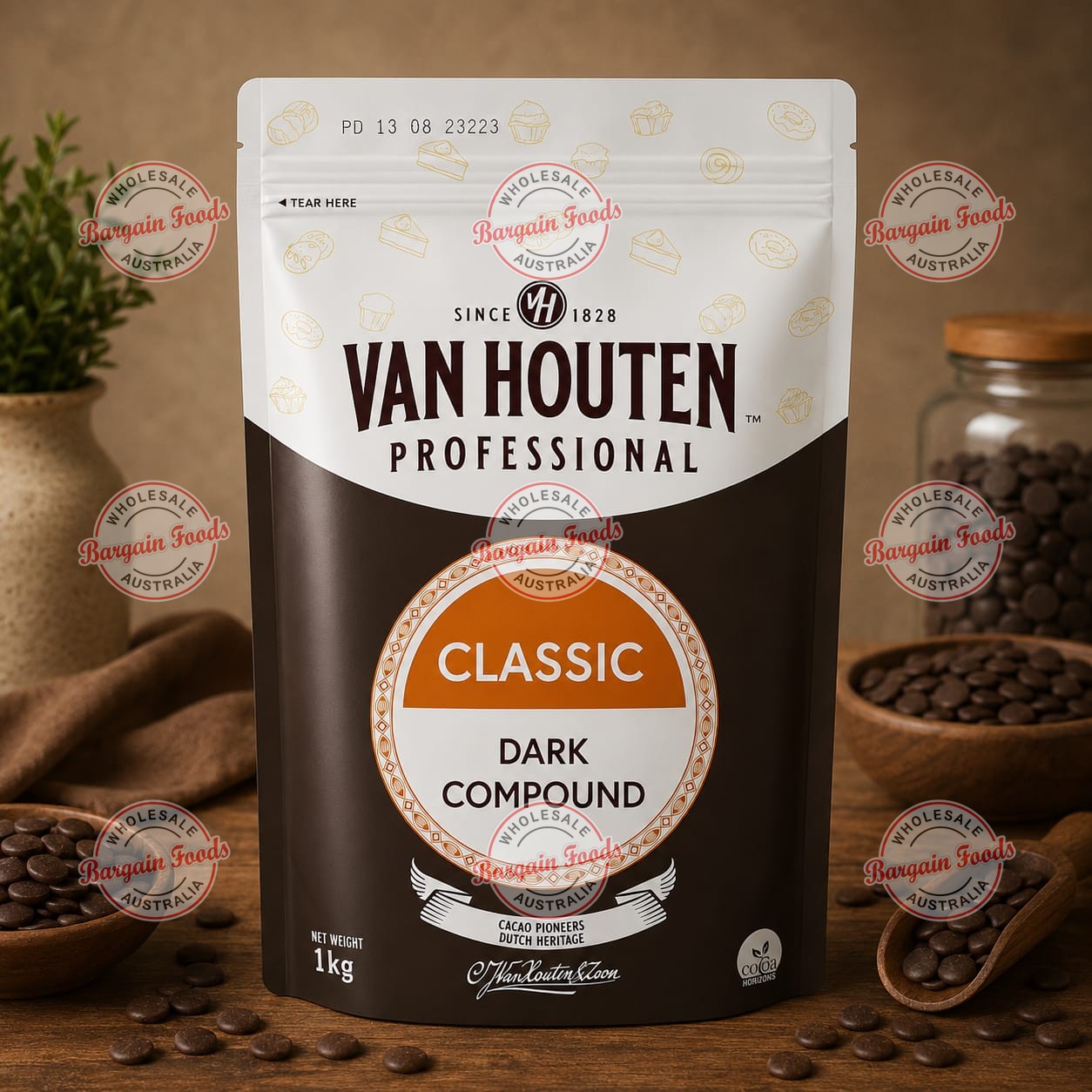 Van Houten Compound Dark Chocolate - 1kg