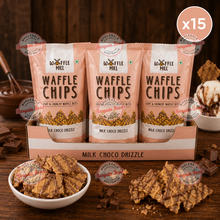 Waffle Mill Waffle Chips Milk Chocolate Drizzle - 80g x15 (BULK) EXP 20/08/26 CLEARANCE