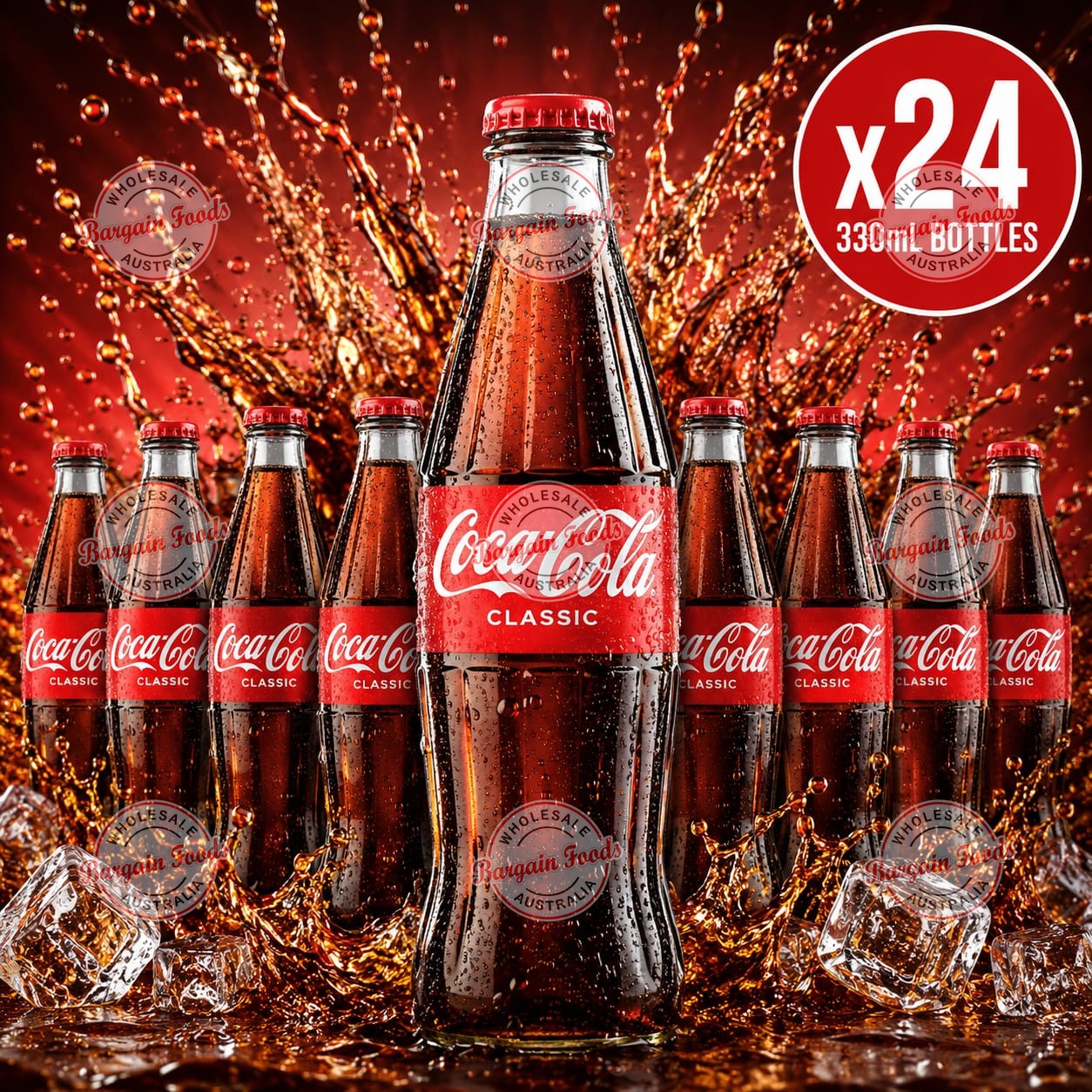 Coca Cola Glass Bottle - 330ml x24 (BULK)