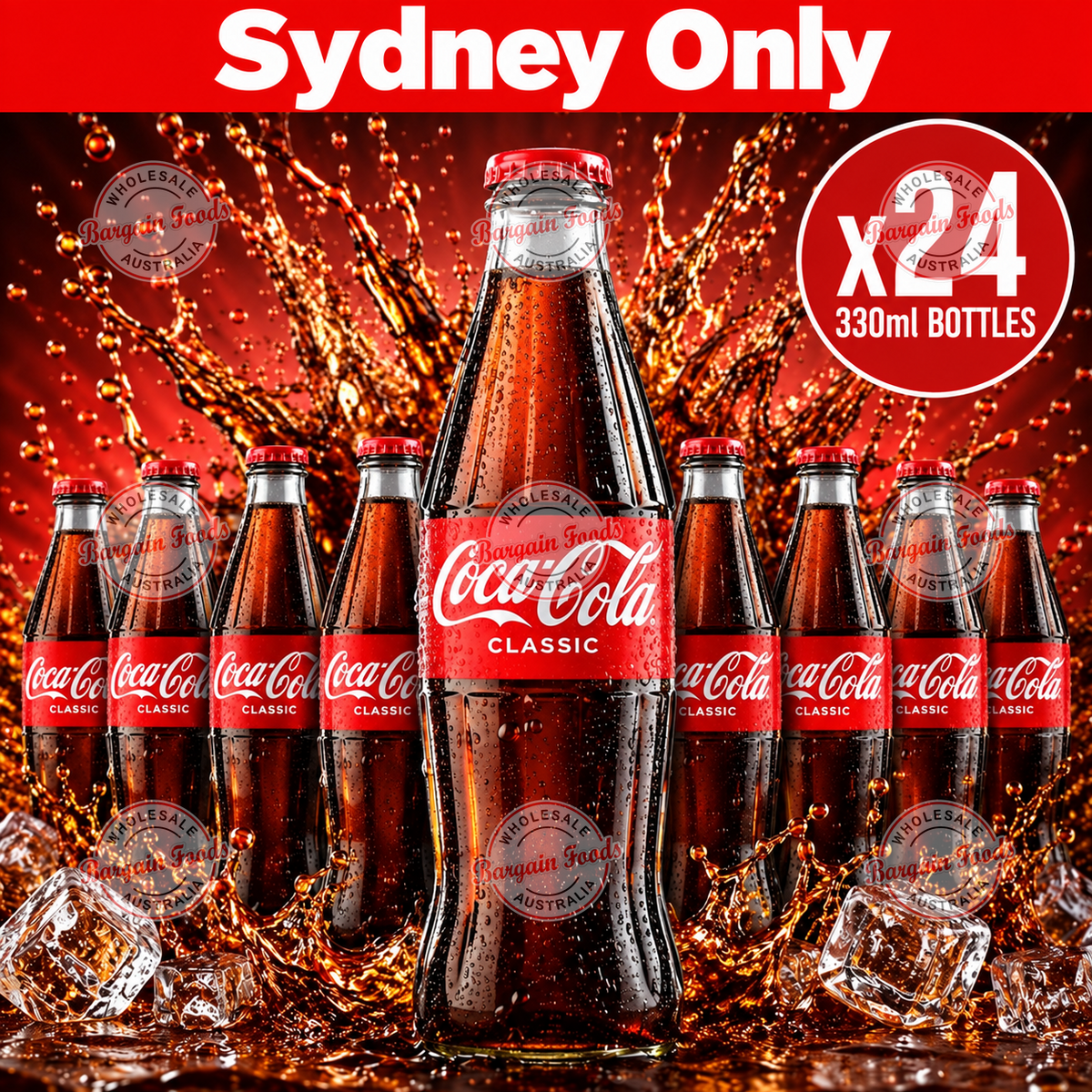 Coca Cola No Sugar Glass Bottle - 330ml x24 (BULK)