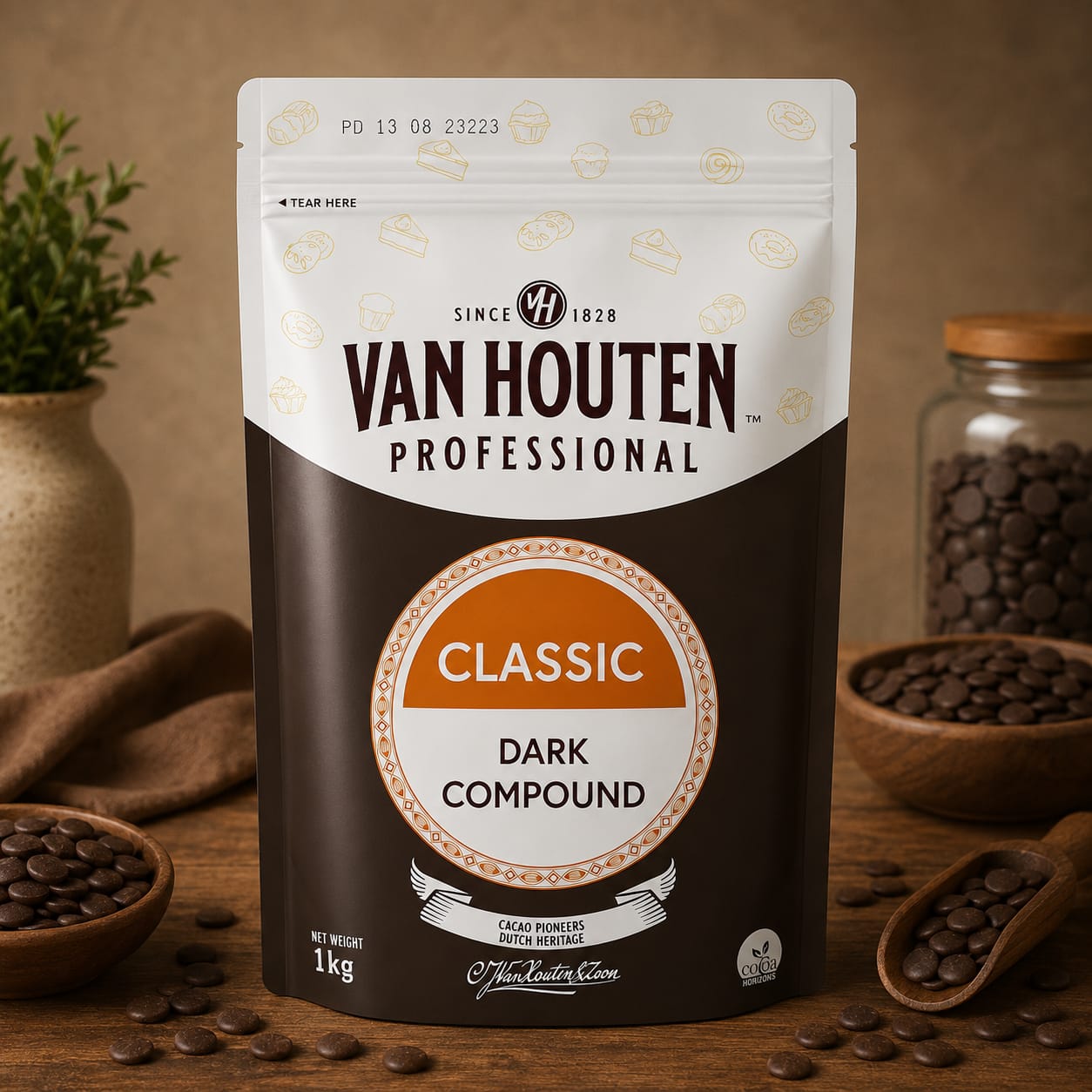Van Houten Compound Dark Chocolate - 1kg