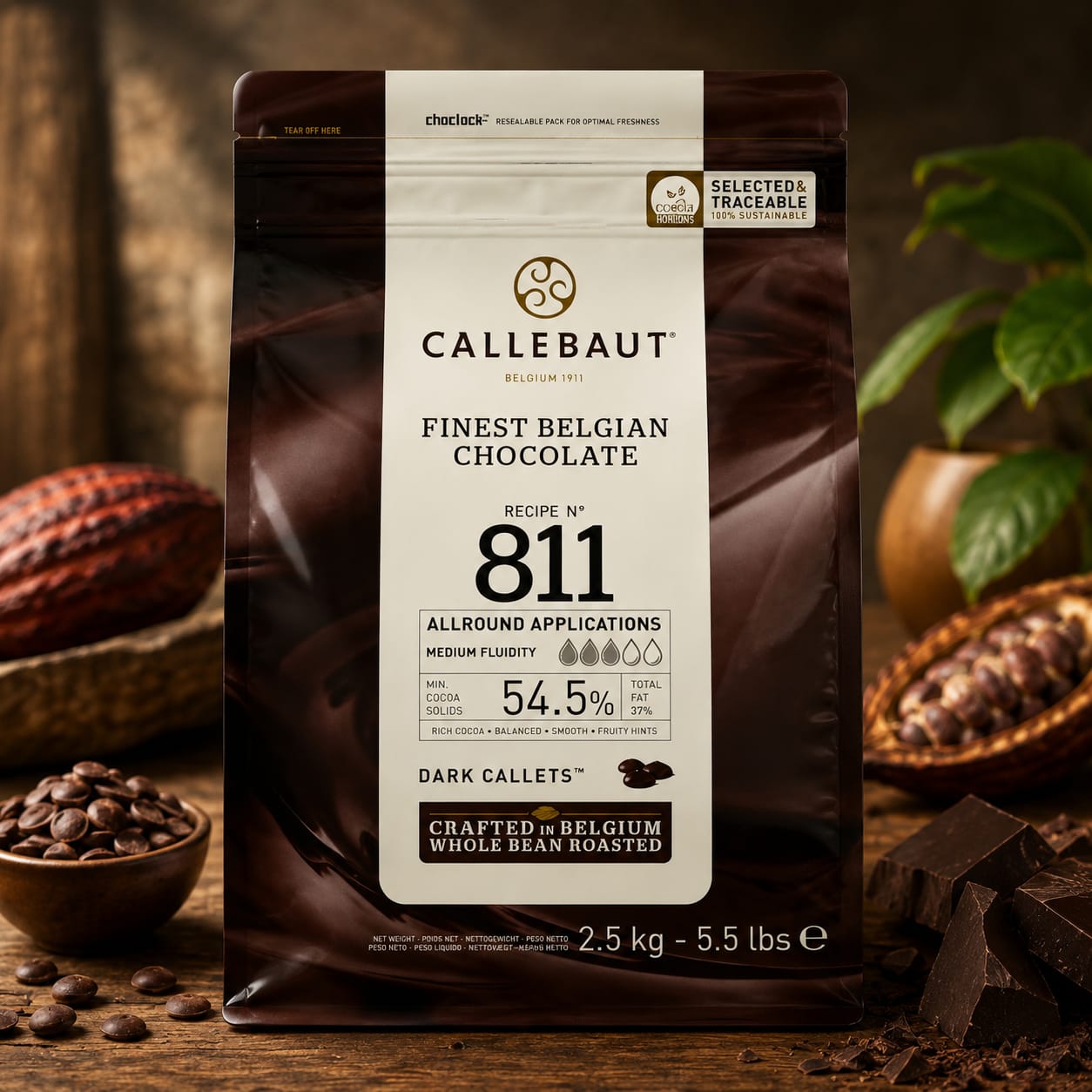 Callebaut Couverture 54.5% Dark Chocolate Melts - 2.5kg