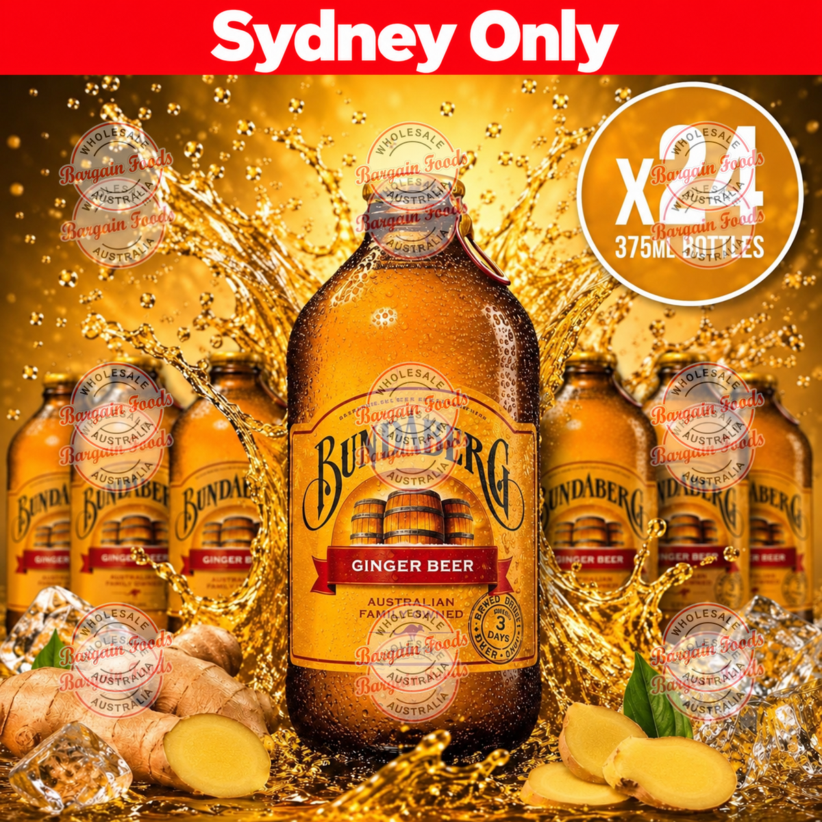 Bundaberg Ginger Beer - 375ml x24 (BULK)