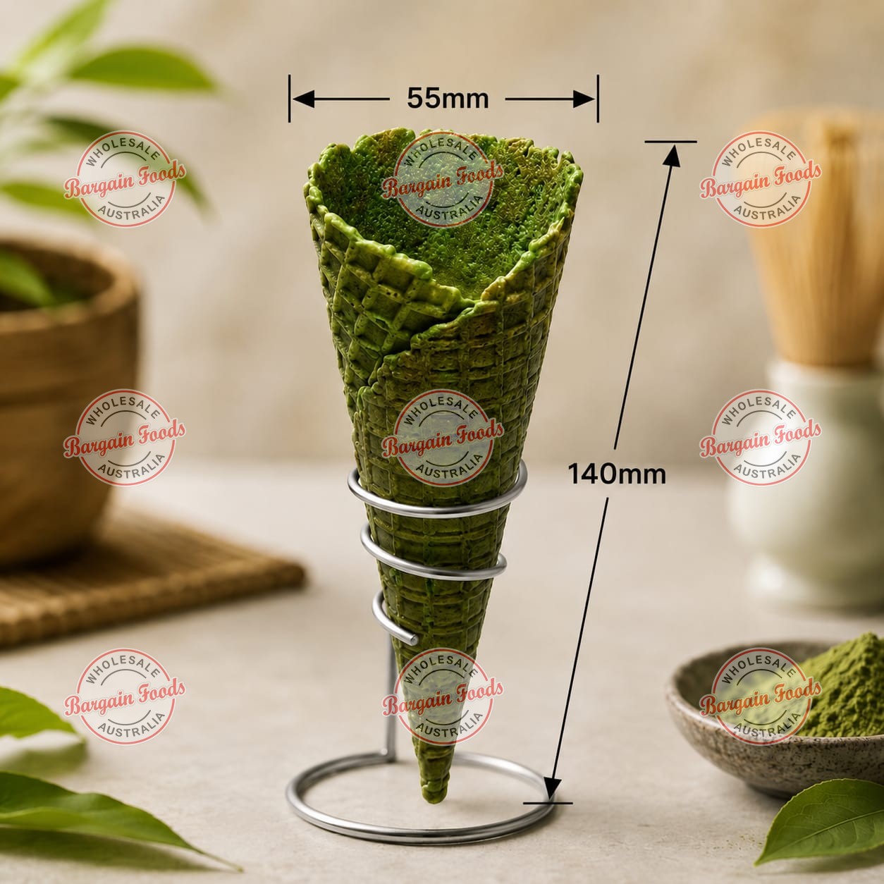Altimate Matcha Waffle Cones Size B - 312pcs (BULK)