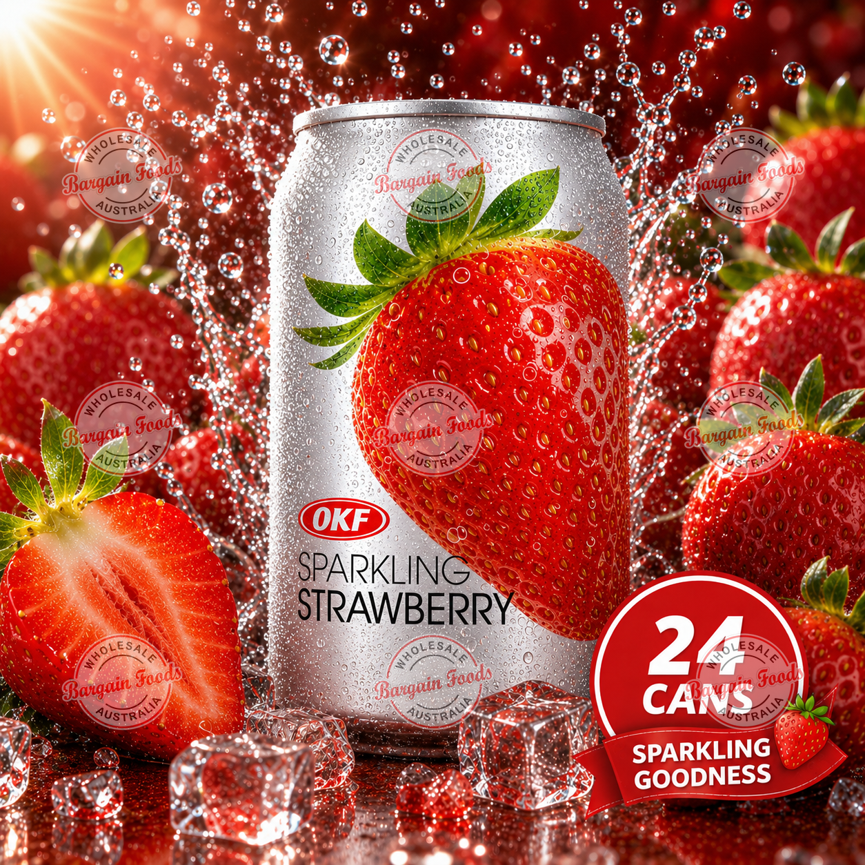 OKF Sparkling Water Drink Box Strawberry - 350ml x24 (BULK)