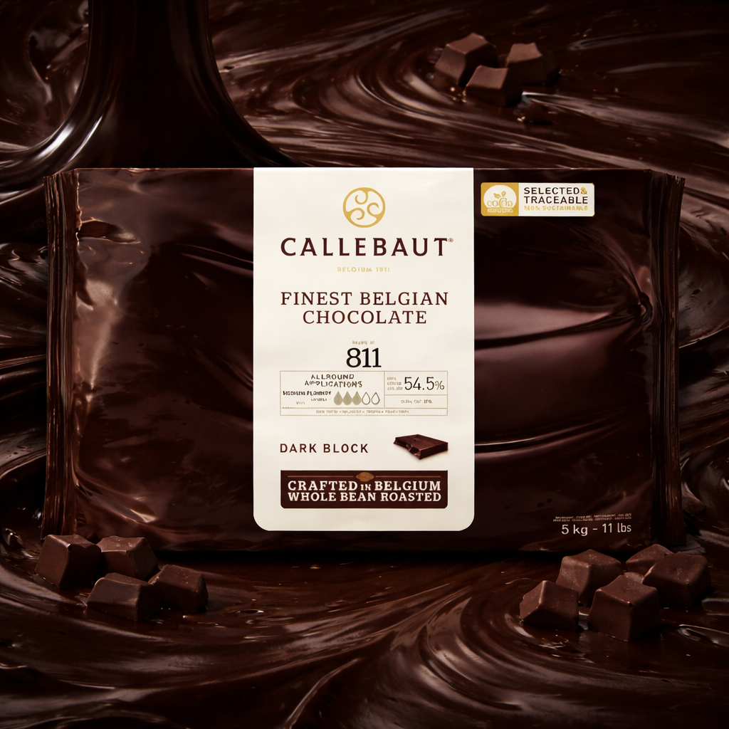 Callebaut 811 54.4% Couverture Dark Chocolate Block - 5kg