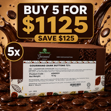 Master Martini 72% Couverture Dark Chocolate Buttons - 10kg (BULK BUNDLE OF x5)