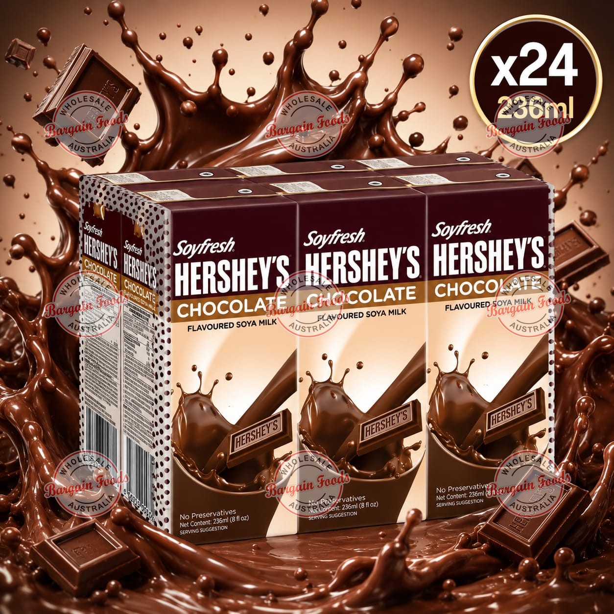 Soy Fresh Hershey's Flavoured Soya Milk - 236ml x24 (BULK)