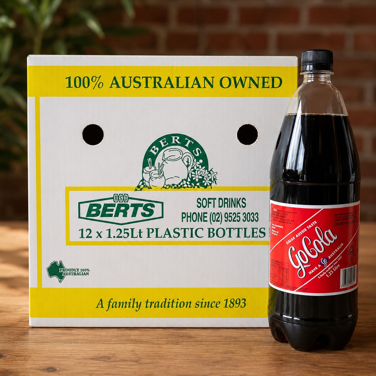 Berts Go Cola Soda Bottles 1.25L x12 (BULK)