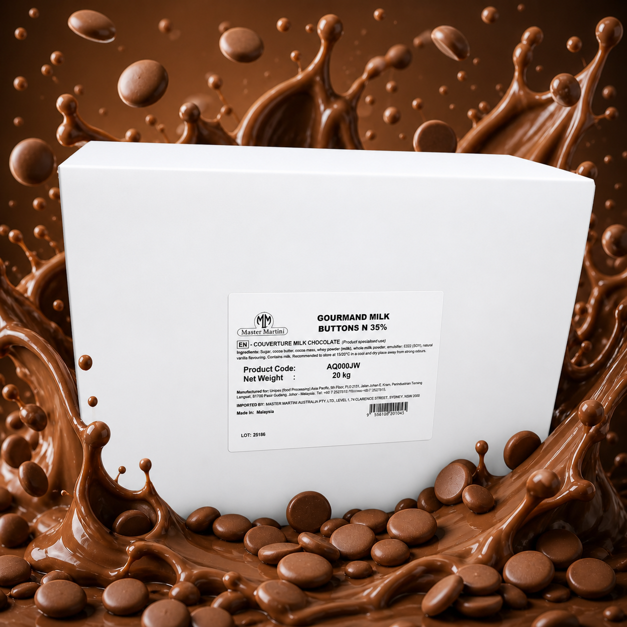 Master Martini 35% Couverture Milk Chocolate Melts - 20kg