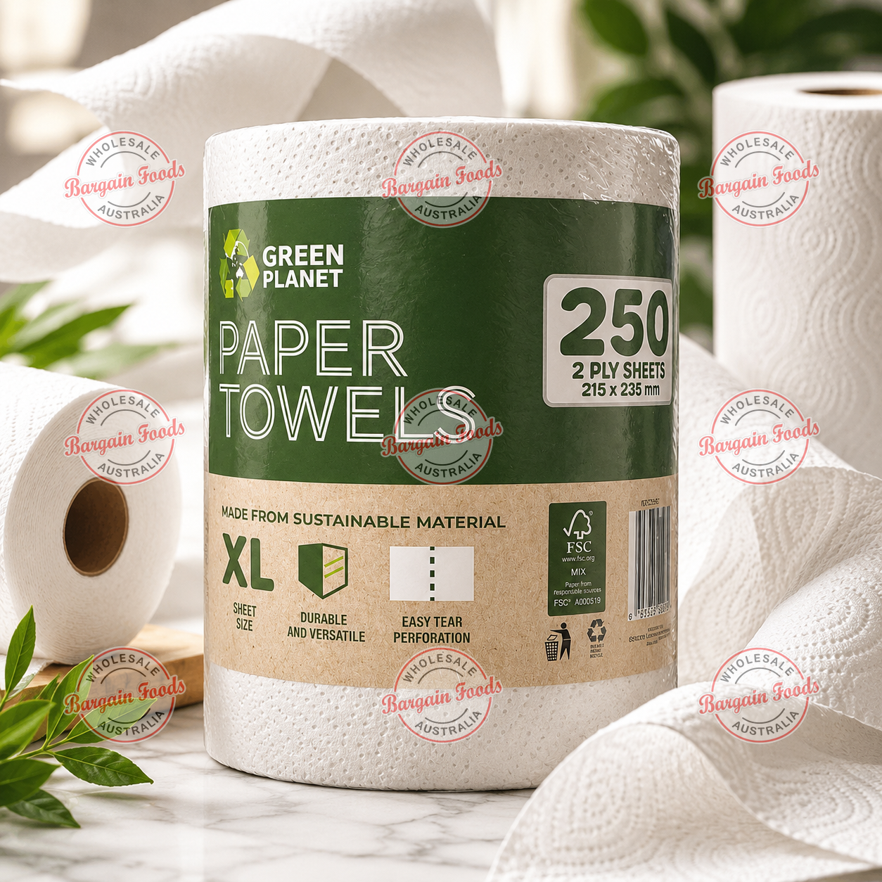 Jumbo 2PLY Paper Towels - 250 Sheets