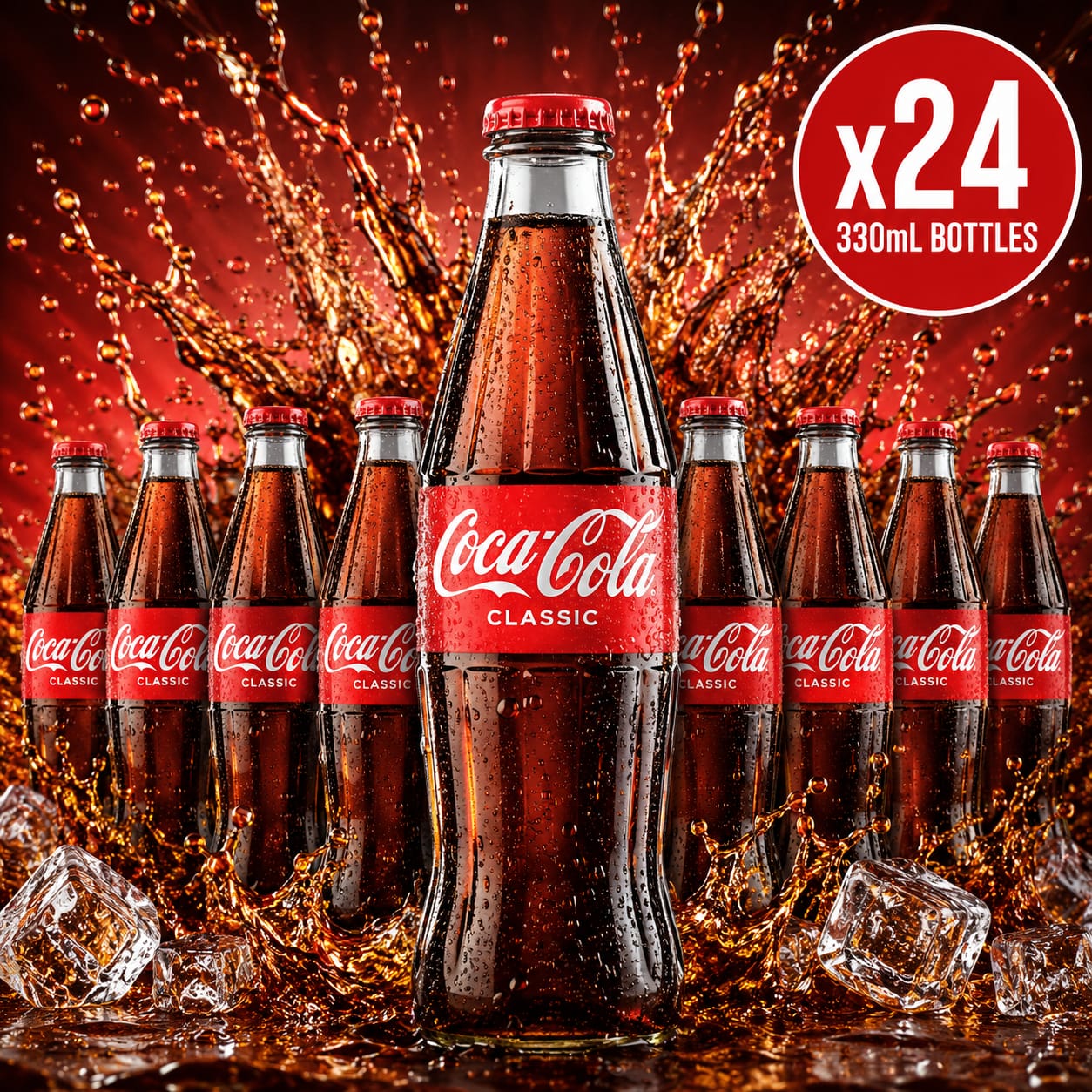 Coca Cola Glass Bottle - 330ml x24 (BULK)