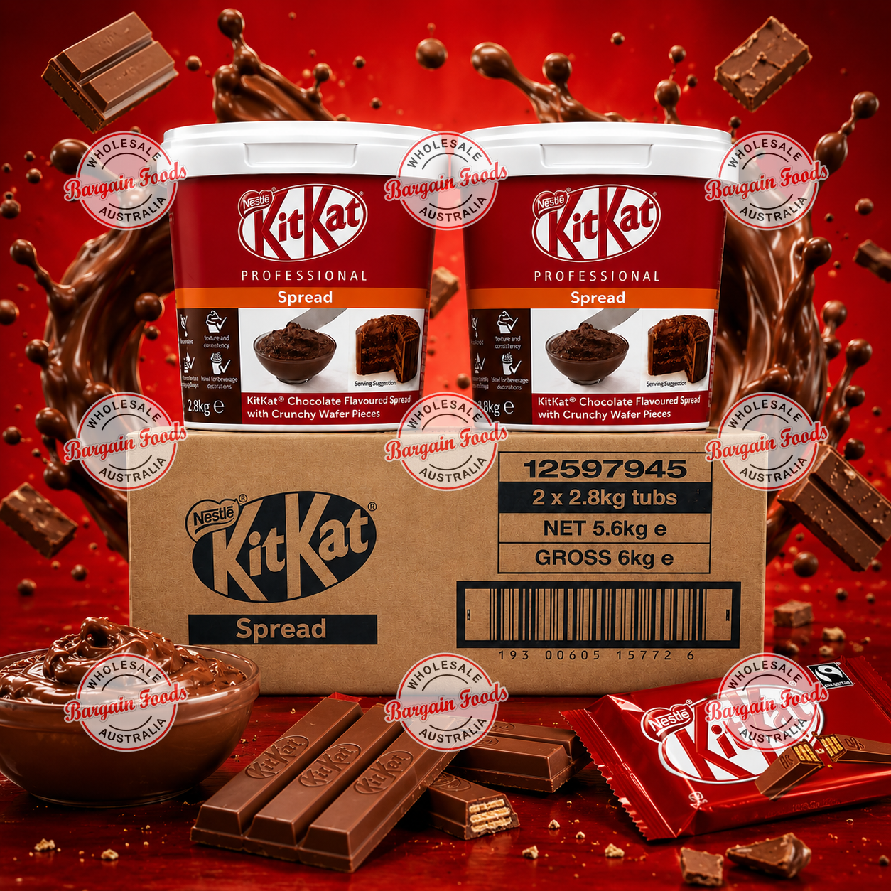 Kit Kat Professional Spread - 2.8kg x2 (BULK)