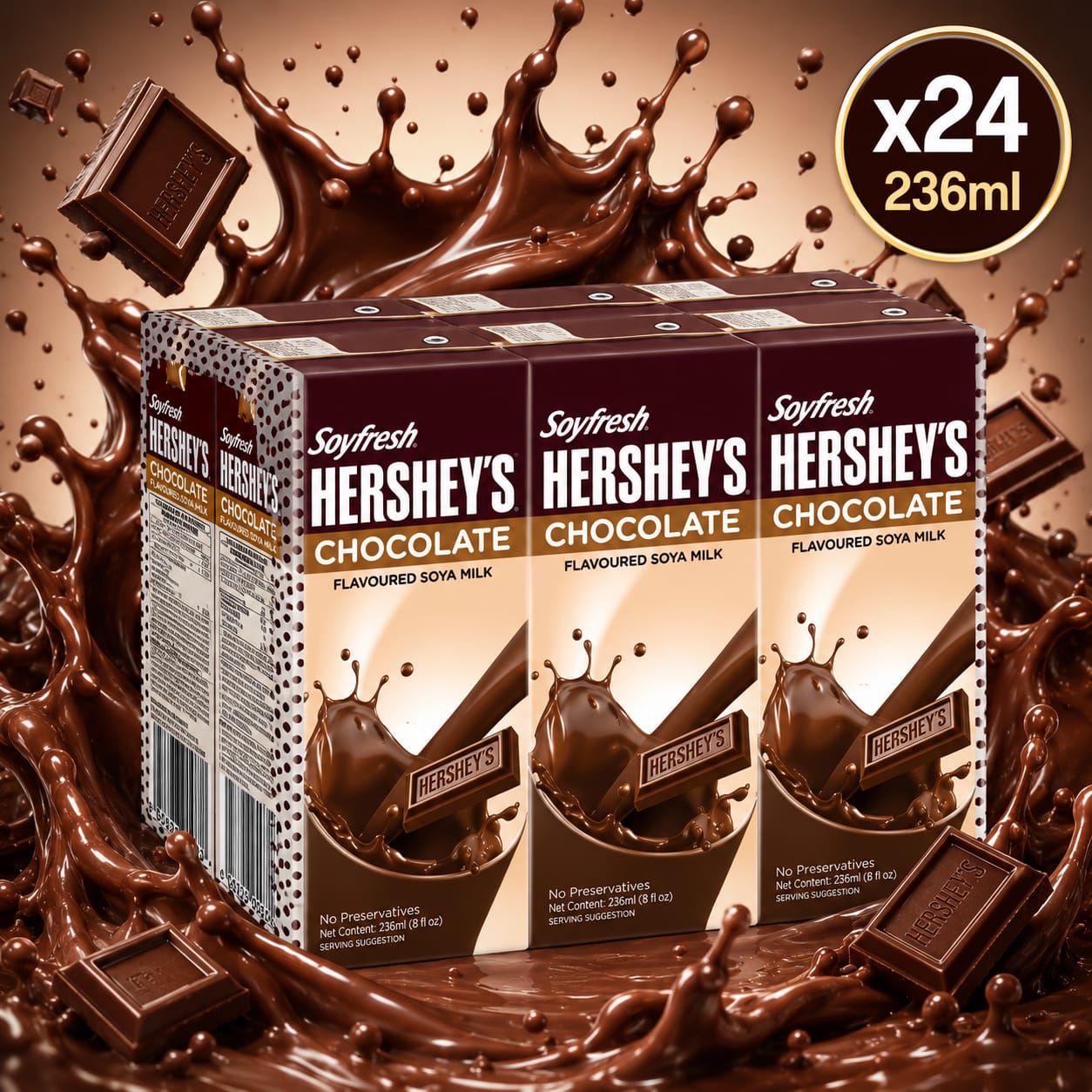 Soy Fresh Hershey's Flavoured Soya Milk - 236ml x24 (BULK)