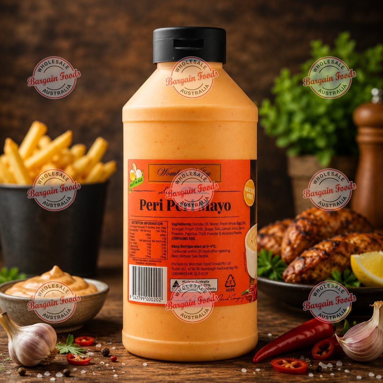 Wombat Valley Peri Peri Mayonnaise Sauce - 1kg