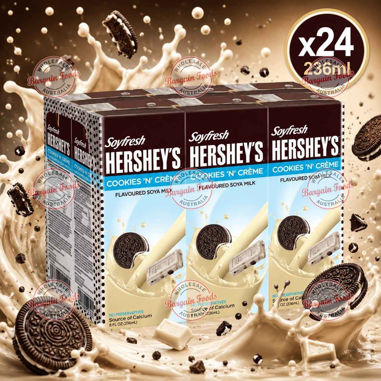 Soy Fresh Hershey's Cookies And Cream Soya Milk - 236ml x24